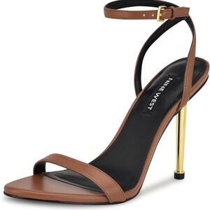 Nine West Tan Heels with Gold Accent